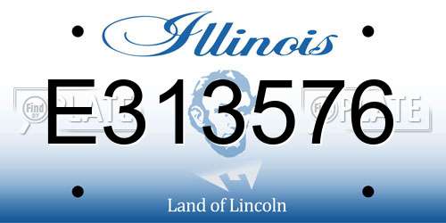E313576 Illinois License Plate