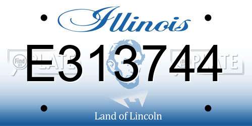 E313744 Illinois License Plate
