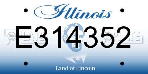 E314352 Illinois License Plate