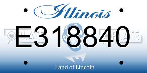 E318840 Illinois License Plate