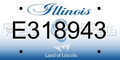 E318943 Illinois License Plate