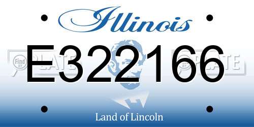 E322166 Illinois License Plate