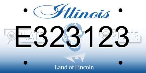 E323123 Illinois License Plate