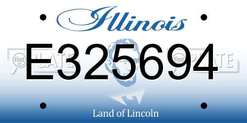 E325694 Illinois License Plate