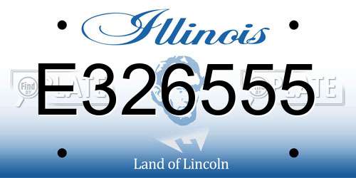 E326555 Illinois License Plate