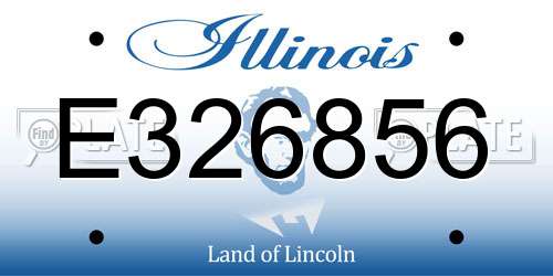 E326856 Illinois License Plate