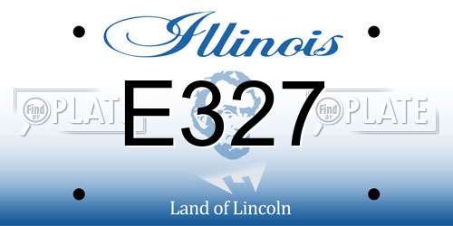 E327 Illinois License Plate