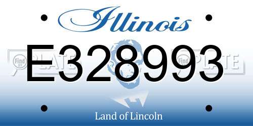 E328993 Illinois License Plate