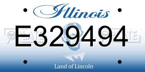 E329494 Illinois License Plate