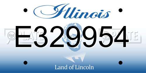 E329954 Illinois License Plate