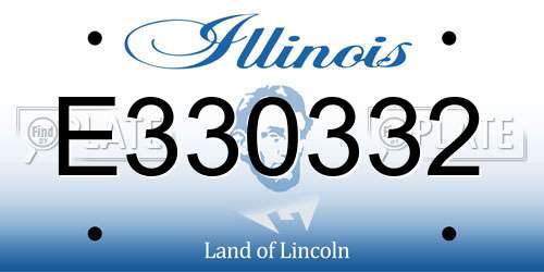 E330332 Illinois License Plate
