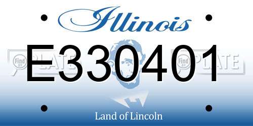 E330401 Illinois License Plate