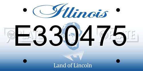 E330475 Illinois License Plate