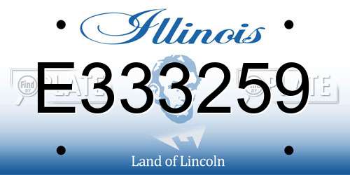 E333259 Illinois License Plate
