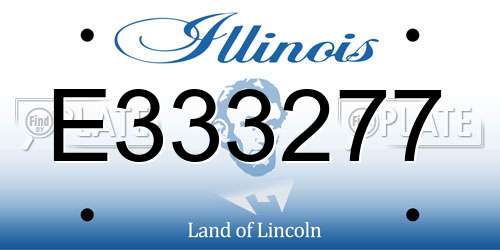 E333277 Illinois License Plate