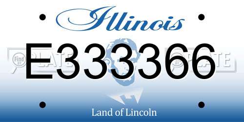 E333366 Illinois License Plate
