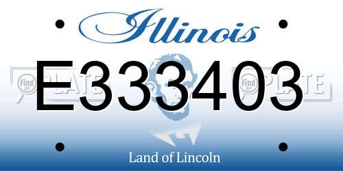 E333403 Illinois License Plate