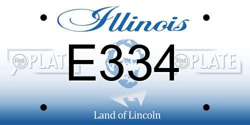 E334 Illinois License Plate