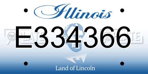 E334366 Illinois License Plate