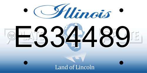 E334489 Illinois License Plate