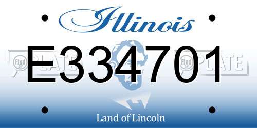 E334701 Illinois License Plate