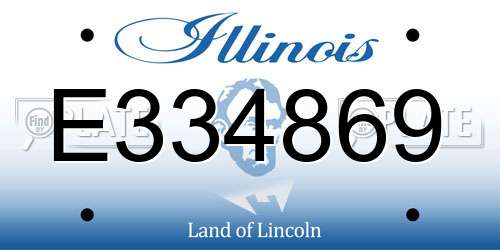 E334869 Illinois License Plate