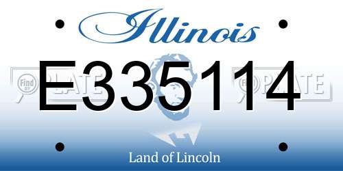 E335114 Illinois License Plate