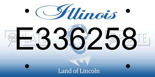 E336258 Illinois License Plate