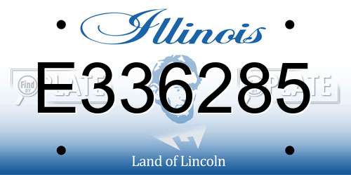 E336285 Illinois License Plate