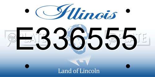 E336555 Illinois License Plate