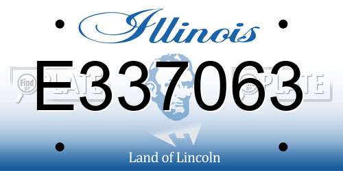 E337063 Illinois License Plate