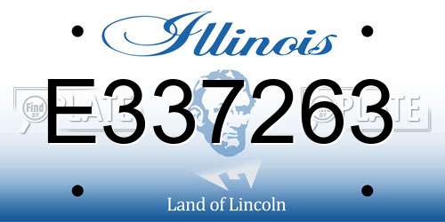 E337263 Illinois License Plate