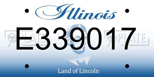 E339017 Illinois License Plate