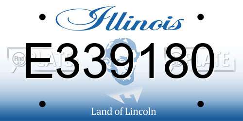 E339180 Illinois License Plate