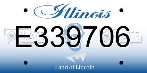 E339706 Illinois License Plate