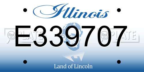 E339707 Illinois License Plate