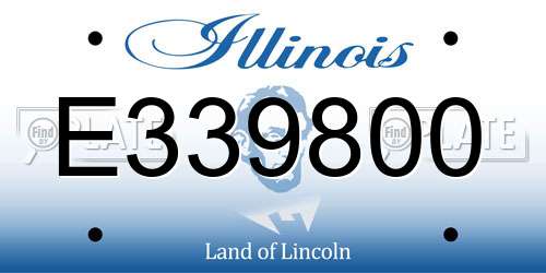 E339800 Illinois License Plate