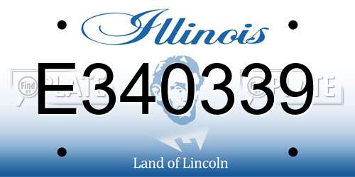 E340339 Illinois License Plate