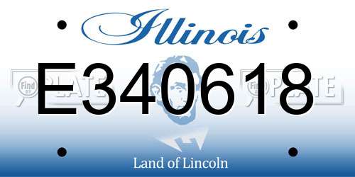 E340618 Illinois License Plate