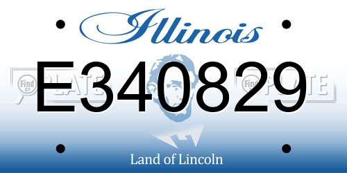 E340829 Illinois License Plate