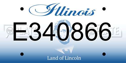 E340866 Illinois License Plate