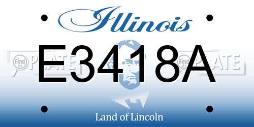 E3418A Illinois License Plate