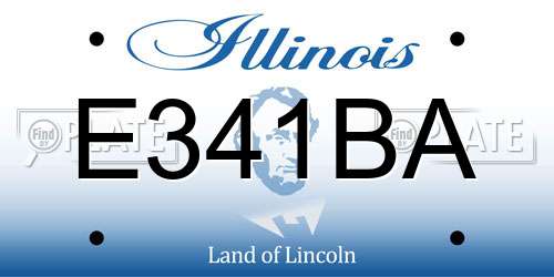 E341BA Illinois License Plate