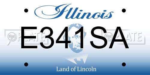 E341SA Illinois License Plate