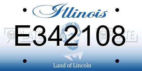 E342108 Illinois License Plate