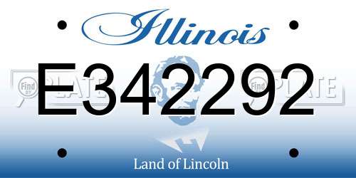 E342292 Illinois License Plate