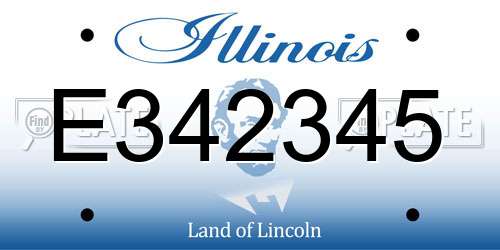 E342345 Illinois License Plate