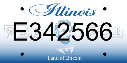 E342566 Illinois License Plate