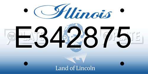 E342875 Illinois License Plate