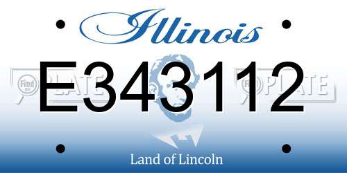 E343112 Illinois License Plate